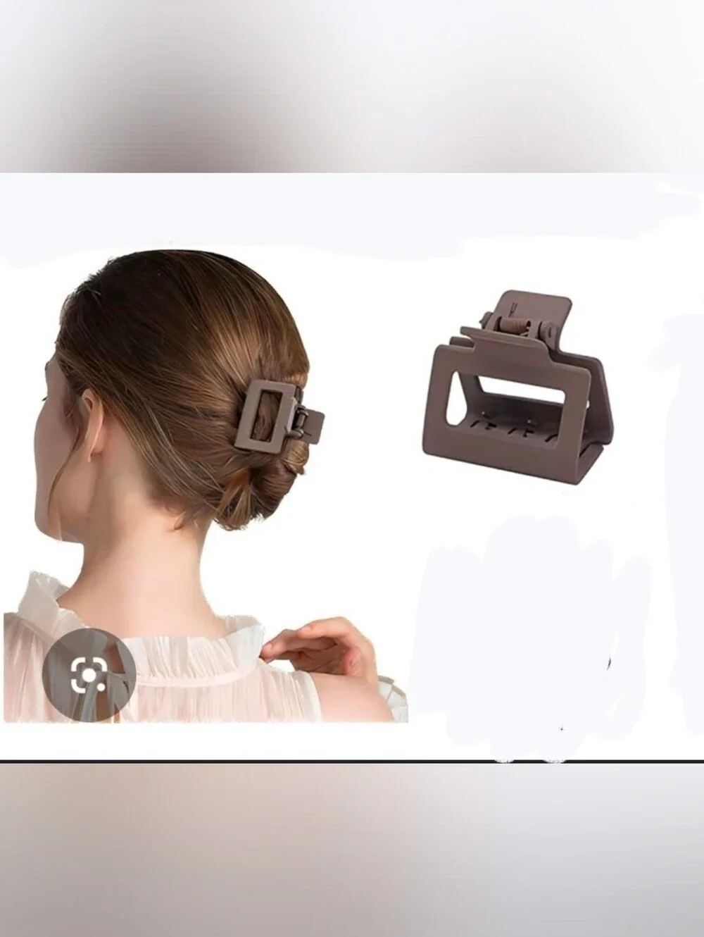 Medium Sized Minimalist Rectangle Hair Clips - Dark Brown & Beige BNIB